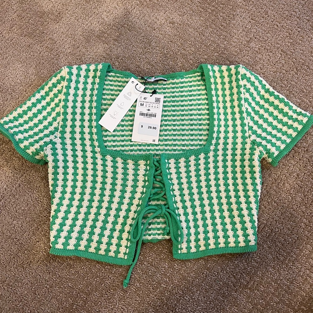 NWT Zara knit crop tee